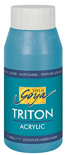 KREUL 17046 - Solo Goya Triton Acrylfarbe türkisblau, 750 ml Flasche, schnell und matt trocknend, Farbe auf Wasserbasis, in Studioqualität, vielseitig einsetzbar, gut deckend und ergiebig KREUL 17046 - Solo Goya Triton Acrylfarbe türkisblau, 750 ml Flasche, schnell und matt trocknend, Farbe auf Wasserbasis, in Studioqualität, vielseitig einsetzbar, gut deckend und ergiebig von Kreul
