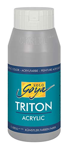 KREUL 17047 - Solo Goya Triton Acrylfarbe neutralgrau, 750 ml Flasche, schnell und matt trocknend, Farbe auf Wasserbasis, in Studioqualität, vielseitig einsetzbar, gut deckend und ergiebig KREUL 17047 - Solo Goya Triton Acrylfarbe neutralgrau, 750 ml Flasche, schnell und matt trocknend, Farbe auf Wasserbasis, in Studioqualität, vielseitig einsetzbar, gut deckend und ergiebig von Kreul