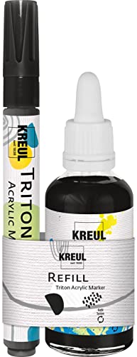 Kreul 17480 - Refill Triton Acrylic Marker Edge Set, schwarz, Acrylmalstift mit Edge-Spitze und Ink, seidenmatt auftrocknend, hohe Farbintensität, wetterfest auf saugenden Untergründen Kreul 17480 - Refill Triton Acrylic Marker Edge Set, schwarz, Acrylmalstift mit Edge-Spitze und Ink, seidenmatt auftrocknend, hohe Farbintensität, wetterfest auf saugenden Untergründen von Kreul