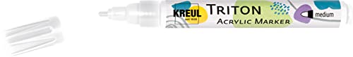 KREUL 17717 - Triton Acrylic Marker medium, Weiß, Stichstärke 1 bis 3 mm, für Linien und Schriften, seidenmatt auftrocknend, hohe Farbintensität, wetterfest auf saugenden Untergründen KREUL 17717 - Triton Acrylic Marker medium, Weiß, Stichstärke 1 bis 3 mm, für Linien und Schriften, seidenmatt auftrocknend, hohe Farbintensität, wetterfest auf saugenden Untergründen von Kreul