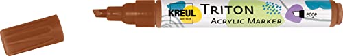 KREUL 17812 - Triton Acrylic Marker edge, oxydbraun dunkel, Keilspitze, Strichstärke circa 1 bis 4 mm, auf Wasserbasis, Acrylmarker zur Gestaltung von Papier, Holz, Stein und vielem mehr von Kreul