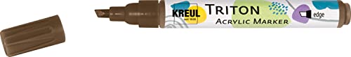 KREUL 17816 - Triton Acrylic Marker edge, havannabraun, Keilspitze, Strichstärke circa 1 bis 4 mm, auf Wasserbasis, Acrylmarker zur Gestaltung von Papier, Holz, Stein und vielem mehr von Kreul