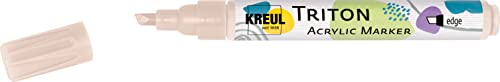 KREUL 17831 - Triton Acrylic Marker edge, beige, Keilspitze, Strichstärke circa 1 bis 4 mm, auf Wasserbasis, Acrylmarker zur Gestaltung von Papier, Holz, Stein und vielem mehr von Kreul