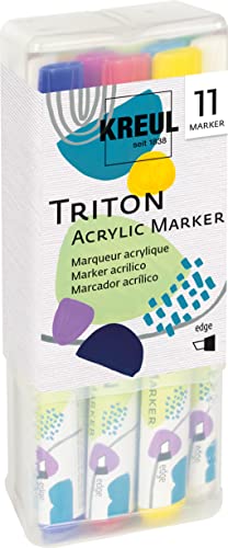 KREUL 17860 - Triton Acrylic Marker Edge Powerpack, 11 Acrylmalstifte, auf Wasserbasis, hohe Farbintensität, für Leinwand, Papier, Karton, Holz und vieles mehr KREUL 17860 - Triton Acrylic Marker Edge Powerpack, 11 Acrylmalstifte, auf Wasserbasis, hohe Farbintensität, für Leinwand, Papier, Karton, Holz und vieles mehr von Kreul
