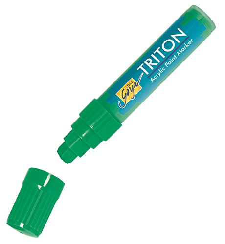 KREUL 17906 - Solo Goya Triton Acrylic Paint Marker, permanentgrün, Künstlerstift mit Acrylfarbe auf Wasserbasis, matt auftrocknend, formstabile Keilspitze ca. 15 mm für große Flächen KREUL 17906 - Solo Goya Triton Acrylic Paint Marker, permanentgrün, Künstlerstift mit Acrylfarbe auf Wasserbasis, matt auftrocknend, formstabile Keilspitze ca. 15 mm für große Flächen von Kreul