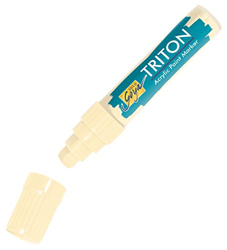 KREUL 17934 - Solo Goya Triton Acrylic Paint Marker, elfenbein, Künstlerstift mit Acrylfarbe auf Wasserbasis, matt auftrocknend, formstabile Keilspitze ca. 15 mm für große Flächen KREUL 17934 - Solo Goya Triton Acrylic Paint Marker, elfenbein, Künstlerstift mit Acrylfarbe auf Wasserbasis, matt auftrocknend, formstabile Keilspitze ca. 15 mm für große Flächen von Kreul