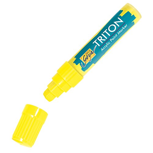 KREUL 17961 - Solo Goya Triton Acrylic Paint Marker, fluoreszierend gelb, Künstlerstift mit Acrylfarbe auf Wasserbasis, matt auftrocknend, formstabile Keilspitze ca. 15 mm für große Flächen KREUL 17961 - Solo Goya Triton Acrylic Paint Marker, fluoreszierend gelb, Künstlerstift mit Acrylfarbe auf Wasserbasis, matt auftrocknend, formstabile Keilspitze ca. 15 mm für große Flächen von Kreul