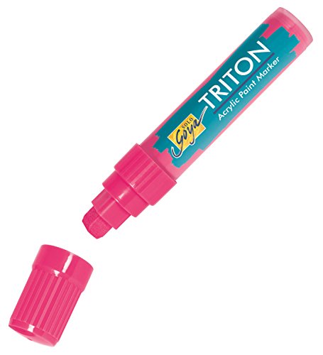 KREUL 17963 - Solo Goya Triton Acrylic Paint Marker, fluoreszierend pink, Künstlerstift mit Acrylfarbe auf Wasserbasis, matt auftrocknend, formstabile Keilspitze ca. 15 mm für große Flächen KREUL 17963 - Solo Goya Triton Acrylic Paint Marker, fluoreszierend pink, Künstlerstift mit Acrylfarbe auf Wasserbasis, matt auftrocknend, formstabile Keilspitze ca. 15 mm für große Flächen von Kreul