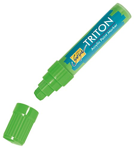 KREUL 17964 - Solo Goya Triton Acrylic Paint Marker, fluoreszierend grün, Künstlerstift mit Acrylfarbe auf Wasserbasis, matt auftrocknend, formstabile Keilspitze ca. 15 mm für große Flächen KREUL 17964 - Solo Goya Triton Acrylic Paint Marker, fluoreszierend grün, Künstlerstift mit Acrylfarbe auf Wasserbasis, matt auftrocknend, formstabile Keilspitze ca. 15 mm für große Flächen von Kreul