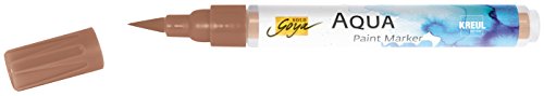 KREUL 18109 - Solo Goya Aqua Paint Marker oxydbraun dunkel, Künstlerstift mit elastischer Pinselspitze und Faserstabsystem, wasserlösliche Farbe, zum Skizzieren und Kolorieren von Kreul