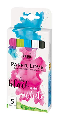 KREUL 18199 - PaperLove Marker Set, bestehend aus Black Lines, White Lines und Water Color – die ideale Stiftekombination für Grafikdesign, Handlettering und Illustrationen von Kreul