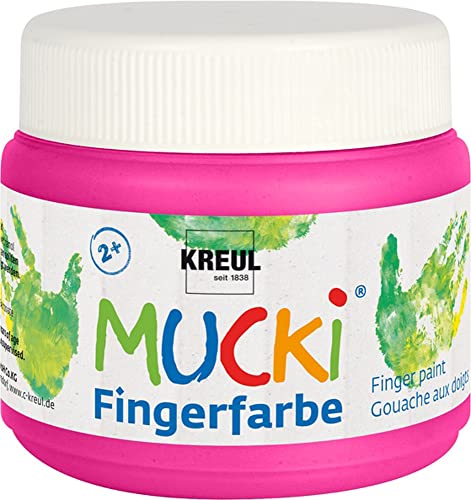 KREUL 23106 - Mucki leuchtkräftige Fingerfarbe, 150 ml in pink, auf Wasserbasis, parabenfrei, glutenfrei, laktosefrei und vegan, auswaschbar, vermalbar mit Pinsel, Schwamm, Spachtel und Fingern KREUL 23106 - Mucki leuchtkräftige Fingerfarbe, 150 ml in pink, auf Wasserbasis, parabenfrei, glutenfrei, laktosefrei und vegan, auswaschbar, vermalbar mit Pinsel, Schwamm, Spachtel und Fingern von Kreul
