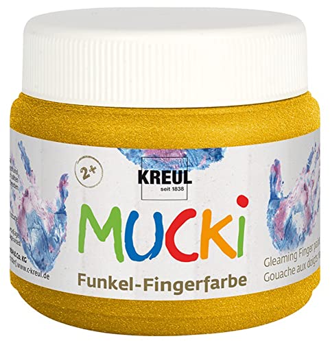 KREUL 23125 - Mucki schimmernde Funkel - Fingerfarbe, 150 ml in Goldschatz, auf Wasserbasis, parabenfrei, glutenfrei, laktosefrei und vegan, auswaschbar, vermalbar mit Pinsel und Fingern KREUL 23125 - Mucki schimmernde Funkel - Fingerfarbe, 150 ml in Goldschatz, auf Wasserbasis, parabenfrei, glutenfrei, laktosefrei und vegan, auswaschbar, vermalbar mit Pinsel und Fingern von Kreul