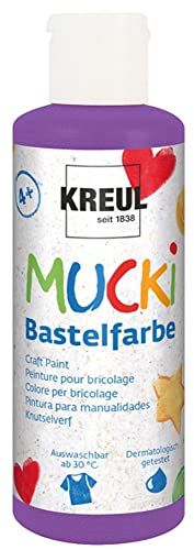 KREUL 24109 - Mucki Bastelfarbe für Kinder, 80 ml in violett, Kindermalfarbe auf Wasserbasis, parabenfrei, glutenfrei, laktosefrei und vegan, auswaschbar, vermalbar mit Pinsel und Schwamm KREUL 24109 - Mucki Bastelfarbe für Kinder, 80 ml in violett, Kindermalfarbe auf Wasserbasis, parabenfrei, glutenfrei, laktosefrei und vegan, auswaschbar, vermalbar mit Pinsel und Schwamm von Kreul
