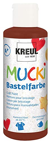 KREUL 24113 - Mucki Bastelfarbe für Kinder, 80 ml in braun, Kindermalfarbe auf Wasserbasis, parabenfrei, glutenfrei, laktosefrei und vegan, auswaschbar, vermalbar mit Pinsel und Schwamm KREUL 24113 - Mucki Bastelfarbe für Kinder, 80 ml in braun, Kindermalfarbe auf Wasserbasis, parabenfrei, glutenfrei, laktosefrei und vegan, auswaschbar, vermalbar mit Pinsel und Schwamm von Kreul