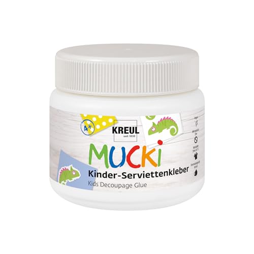 KREUL 24391 - MUCKI Kinder-Serviettenkleber 150 ml - Auswaschbarer Kinder-Spezialkleber für Serviettentechnik mit sensitiven Eigenschaften, Farblos KREUL 24391 - MUCKI Kinder-Serviettenkleber 150 ml - Auswaschbarer Kinder-Spezialkleber für Serviettentechnik mit sensitiven Eigenschaften, Farblos von INNSPIRO