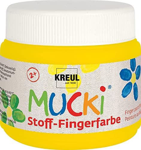 KREUL 28102 - Mucki leuchtkräftige Stoff - Fingerfarbe, 150 ml in gelb, auf Wasserbasis, parabenfrei, glutenfrei, laktosefrei und vegan, optimal für die Anwendung mit Fingern und Händen KREUL 28102 - Mucki leuchtkräftige Stoff - Fingerfarbe, 150 ml in gelb, auf Wasserbasis, parabenfrei, glutenfrei, laktosefrei und vegan, optimal für die Anwendung mit Fingern und Händen von Kreul