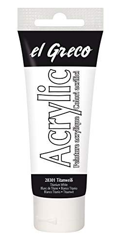 KREUL 28301 - El Greco Acrylic, 75 ml Tube in titanweiß, hochpigmentierte, glänzende Acrylfarbe in Studienqualität, buttrig vermalbar, für pastose Malerei KREUL 28301 - El Greco Acrylic, 75 ml Tube in titanweiß, hochpigmentierte, glänzende Acrylfarbe in Studienqualität, buttrig vermalbar, für pastose Malerei von Kreul