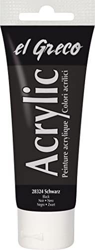 KREUL 28324 - El Greco Acrylic, 75 ml Tube in schwarz, hochpigmentierte, glänzende Acrylfarbe in Studienqualität, buttrig vermalbar, für pastose Malerei KREUL 28324 - El Greco Acrylic, 75 ml Tube in schwarz, hochpigmentierte, glänzende Acrylfarbe in Studienqualität, buttrig vermalbar, für pastose Malerei von Kreul