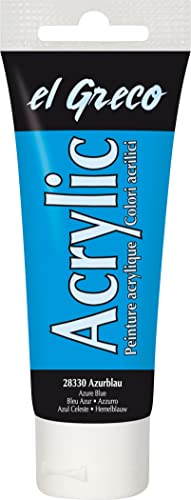 KREUL 28330 - El Greco Acrylic, 75 ml Tube in azurblau, hochpigmentierte, glänzende Acrylfarbe in Studienqualität, buttrig vermalbar, für pastose Malerei KREUL 28330 - El Greco Acrylic, 75 ml Tube in azurblau, hochpigmentierte, glänzende Acrylfarbe in Studienqualität, buttrig vermalbar, für pastose Malerei von Kreul