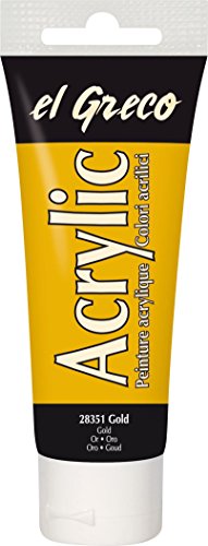 KREUL 28351 - El Greco Acrylic, 75 ml Tube in gold, hochpigmentierte, glänzende Acrylfarbe in Studienqualität, buttrig vermalbar, für pastose Malerei von Kreul