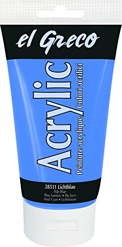 KREUL 28511 - El Greco Acrylic, 150 ml Tube in lichtblau, hochpigmentierte, glänzende Acrylfarbe in Studienqualität, buttrig vermalbar, für pastose Malerei KREUL 28511 - El Greco Acrylic, 150 ml Tube in lichtblau, hochpigmentierte, glänzende Acrylfarbe in Studienqualität, buttrig vermalbar, für pastose Malerei von Kreul