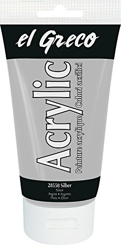 KREUL 28550 - El Greco Acrylic, 150 ml Tube in silber, hochpigmentierte, glänzende Acrylfarbe in Studienqualität, buttrig vermalbar, für pastose Malerei KREUL 28550 - El Greco Acrylic, 150 ml Tube in silber, hochpigmentierte, glänzende Acrylfarbe in Studienqualität, buttrig vermalbar, für pastose Malerei von Kreul