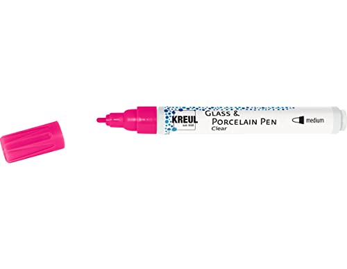 KREUL 42655 - Glass & Porcelain Pen Clear pink, formstabile Spitze, Strichstärke ca. 2 - 4 mm, transparente, glänzende und lichtechte Glas- und Porzellanmalfarbe auf Wasserbasis KREUL 42655 - Glass & Porcelain Pen Clear pink, formstabile Spitze, Strichstärke ca. 2 - 4 mm, transparente, glänzende und lichtechte Glas- und Porzellanmalfarbe auf Wasserbasis von Kreul