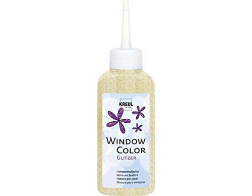 KREUL 42727 - Window Color glitzer gold 80 ml, glitzernde Fenstermalfarbe auf Wasserbasis, für glatte Oberflächen wie Glas, Spiegel und Fliesen KREUL 42727 - Window Color glitzer gold 80 ml, glitzernde Fenstermalfarbe auf Wasserbasis, für glatte Oberflächen wie Glas, Spiegel und Fliesen von Kreul