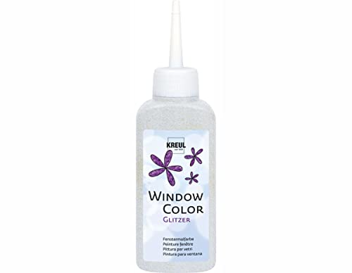 KREUL 42728 - Window Color glitzer silber 80 ml, glitzernde Fenstermalfarbe auf Wasserbasis, für glatte Oberflächen wie Glas, Spiegel und Fliesen KREUL 42728 - Window Color glitzer silber 80 ml, glitzernde Fenstermalfarbe auf Wasserbasis, für glatte Oberflächen wie Glas, Spiegel und Fliesen von Kreul
