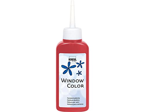 KREUL 42737 - Window Color dunkelrot 80 ml, Fenstermalfarbe auf Wasserbasis, mit strukturierter Oberfläche, für Glas, Spiegel, Fliesen und andere glatte Flächen von Kreul