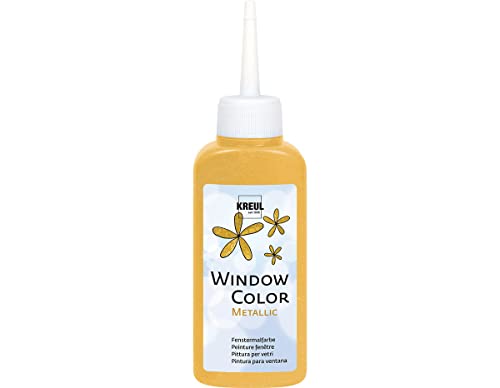KREUL 42744 - Window Color gold 80 ml, Fenstermalfarbe mit Metalliceffekt auf Wasserbasis, für glatte Oberflächen wie Glas, Spiegel und Fliesen KREUL 42744 - Window Color gold 80 ml, Fenstermalfarbe mit Metalliceffekt auf Wasserbasis, für glatte Oberflächen wie Glas, Spiegel und Fliesen von Kreul