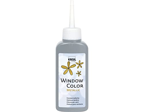 KREUL 42753 - Window Color silber 80 ml, Fenstermalfarbe mit Metalliceffekt auf Wasserbasis, für glatte Oberflächen wie Glas, Spiegel und Fliesen KREUL 42753 - Window Color silber 80 ml, Fenstermalfarbe mit Metalliceffekt auf Wasserbasis, für glatte Oberflächen wie Glas, Spiegel und Fliesen von Kreul