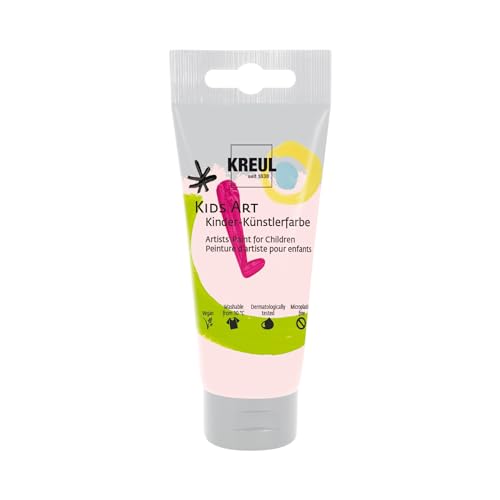 KREUL 43304 - Kids Art Kinder-Künstlerfarbe, Pastellrosa 75 ml Tube, Schulmalfarbe auf Wasserbasis, matte deckende Bastelfarbe für Leinwand, Papier und Karton, vegan von Kreul