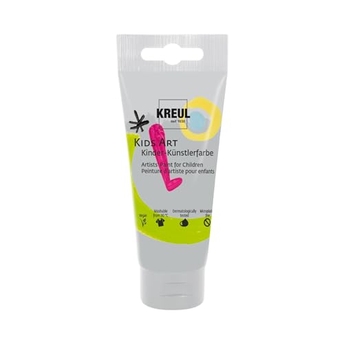 KREUL 43317 - Kids Art Kinder-Künstlerfarbe, Silber 75 ml Tube, Schulmalfarbe auf Wasserbasis, matte deckende Bastelfarbe für Leinwand, Papier und Karton, vegan KREUL 43317 - Kids Art Kinder-Künstlerfarbe, Silber 75 ml Tube, Schulmalfarbe auf Wasserbasis, matte deckende Bastelfarbe für Leinwand, Papier und Karton, vegan von Kreul