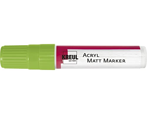 KREUL 46218 - Acryl Matt Marker XXL, mit Keilspitze ca. 15 mm, grün, matte, permanente Acrylfarbe auf Wasserbasis, für puristische Elemente von Kreul