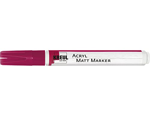 KREUL 46235 - Acryl Matt Marker Medium, mit Rundspitze ca. 2 - 4 mm, magenta, matte, permanente Acrylfarbe auf Wasserbasis, für filigrane Akzente KREUL 46235 - Acryl Matt Marker Medium, mit Rundspitze ca. 2 - 4 mm, magenta, matte, permanente Acrylfarbe auf Wasserbasis, für filigrane Akzente von Kreul