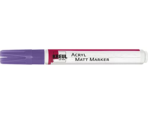 KREUL 46236 - Acryl Matt Marker Medium, mit Rundspitze ca. 2 - 4 mm, lila, matte, permanente Acrylfarbe auf Wasserbasis, für filigrane Akzente von Kreul