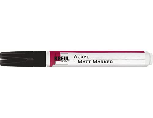 KREUL 46239 - Acryl Matt Marker Medium, mit Rundspitze ca. 2 - 4 mm, schwarz, matte, permanente Acrylfarbe auf Wasserbasis, für filigrane Akzente KREUL 46239 - Acryl Matt Marker Medium, mit Rundspitze ca. 2 - 4 mm, schwarz, matte, permanente Acrylfarbe auf Wasserbasis, für filigrane Akzente von Kreul