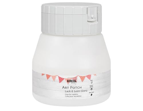 KREUL 49152 - Art Potch Lack und Leim transparent glänzend, 250 ml, Serviettentechnik- und Dekokleber auf Wasserbasis, für Holz, Keramik, Stein und Karton KREUL 49152 - Art Potch Lack und Leim transparent glänzend, 250 ml, Serviettentechnik- und Dekokleber auf Wasserbasis, für Holz, Keramik, Stein und Karton von Kreul