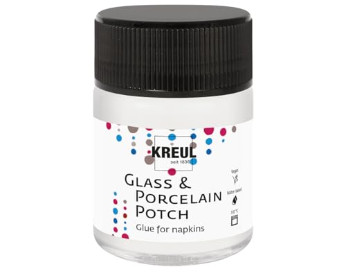 KREUL 49450 - Porzellan Potch, 50 ml Glas, transparenter Serviettenkleber und Lack für Gestaltungen auf Porzellan und Glas, auf Wasserbasis KREUL 49450 - Porzellan Potch, 50 ml Glas, transparenter Serviettenkleber und Lack für Gestaltungen auf Porzellan und Glas, auf Wasserbasis von Kreul