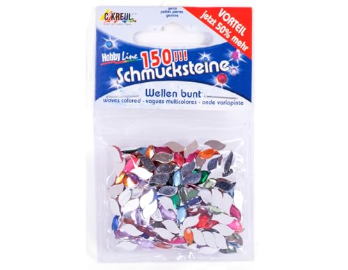 KREUL 49617 - Schmucksteine Wellen, 150 bunte Steine, für die Gestaltung von modischen Accessoires und zur Gestaltung im Home Deco Bereich KREUL 49617 - Schmucksteine Wellen, 150 bunte Steine, für die Gestaltung von modischen Accessoires und zur Gestaltung im Home Deco Bereich von Kreul
