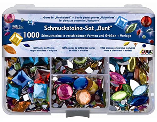 KREUL 49641 - Schmucksteine Set, 1000 bunte Steine in verschiedenen Formen und Größen, für die Gestaltung von modischen Accessoires und zur Gestaltung im Home Deco Bereich KREUL 49641 - Schmucksteine Set, 1000 bunte Steine in verschiedenen Formen und Größen, für die Gestaltung von modischen Accessoires und zur Gestaltung im Home Deco Bereich von Kreul