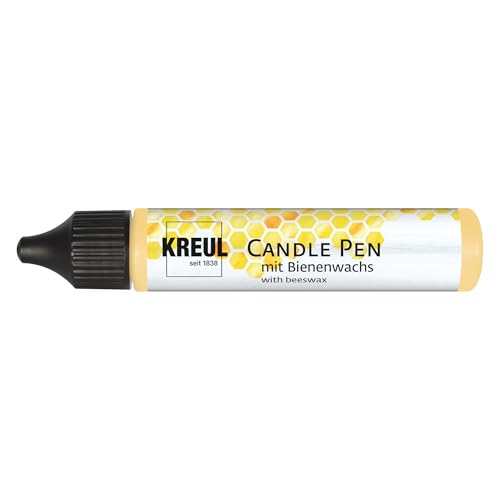 KREUL 49714 - Candle Pen, gold, 29 ml, Kerzenstift mit feiner Malspitze, Farbe mit Bienenwachs zum Verzieren & Bemalen von Kerzen von Kreul