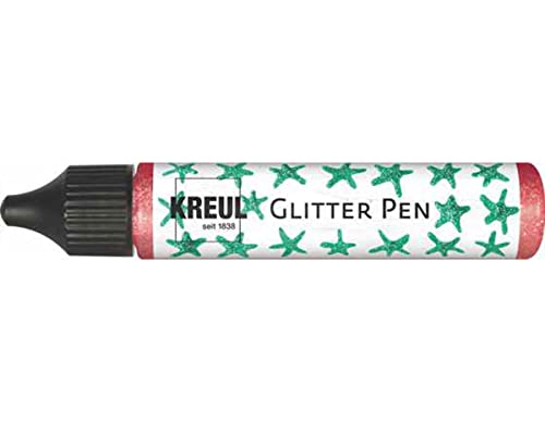 KREUL 49841 - Glitter Pen rot, Glitzer Effektfarbe im handlichen 29 ml Pen, zum Verzieren, Beschriften und Dekorieren von vielfältigen Materialien, hergestellt auf Wasserbasis von Kreul