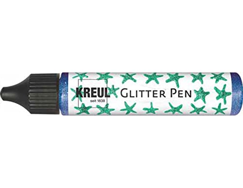 KREUL 49843 - Glitter Pen blau, Glitzer Effektfarbe im handlichen 29 ml Pen, zum Verzieren, Beschriften und Dekorieren von vielfältigen Materialien, hergestellt auf Wasserbasis von Kreul