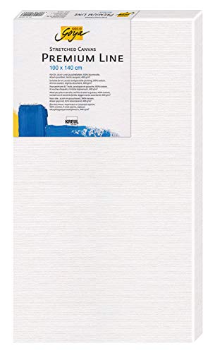 KREUL 50100140 - Solo Goya Stretched Canvas Premium Line, Keilrahmen 100 x 140 cm in Premiumqualität, Leinwand aus Baumwolle 4 fach grundiert, ideal für Öl-, Acryl- und Gouachefarben von Kreul