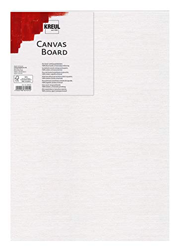 KREUL 601015 - Canvas Board, ca. 10 x 15 cm groß, Malkarton für Acryl- und Gouachefarben, mit Leinwand kaschiert, ideal für Einsteiger von Kreul