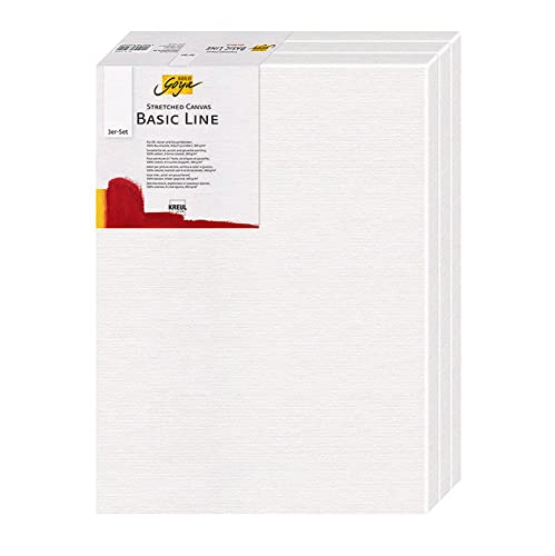 KREUL 634050 - Solo Goya Stretched Canvas Basic Line Keilrahmen 40 x 50 cm, 3er Set, mit Leinwand aus Baumwolle 4 fach grundiert, ideal für Öl, Acryl-und Gouachefarben, Weiß KREUL 634050 - Solo Goya Stretched Canvas Basic Line Keilrahmen 40 x 50 cm, 3er Set, mit Leinwand aus Baumwolle 4 fach grundiert, ideal für Öl, Acryl-und Gouachefarben, Weiß von Kreul