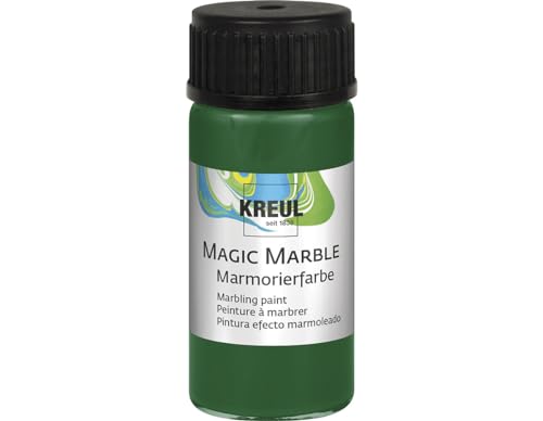 KREUL 73215 - Magic Marble Marmorierfarbe, 20 ml Glas in grün, farbbrillante Tauchmarmorierfarbe für zufällige Musterungen und einzigartige Farbeffekte von Kreul